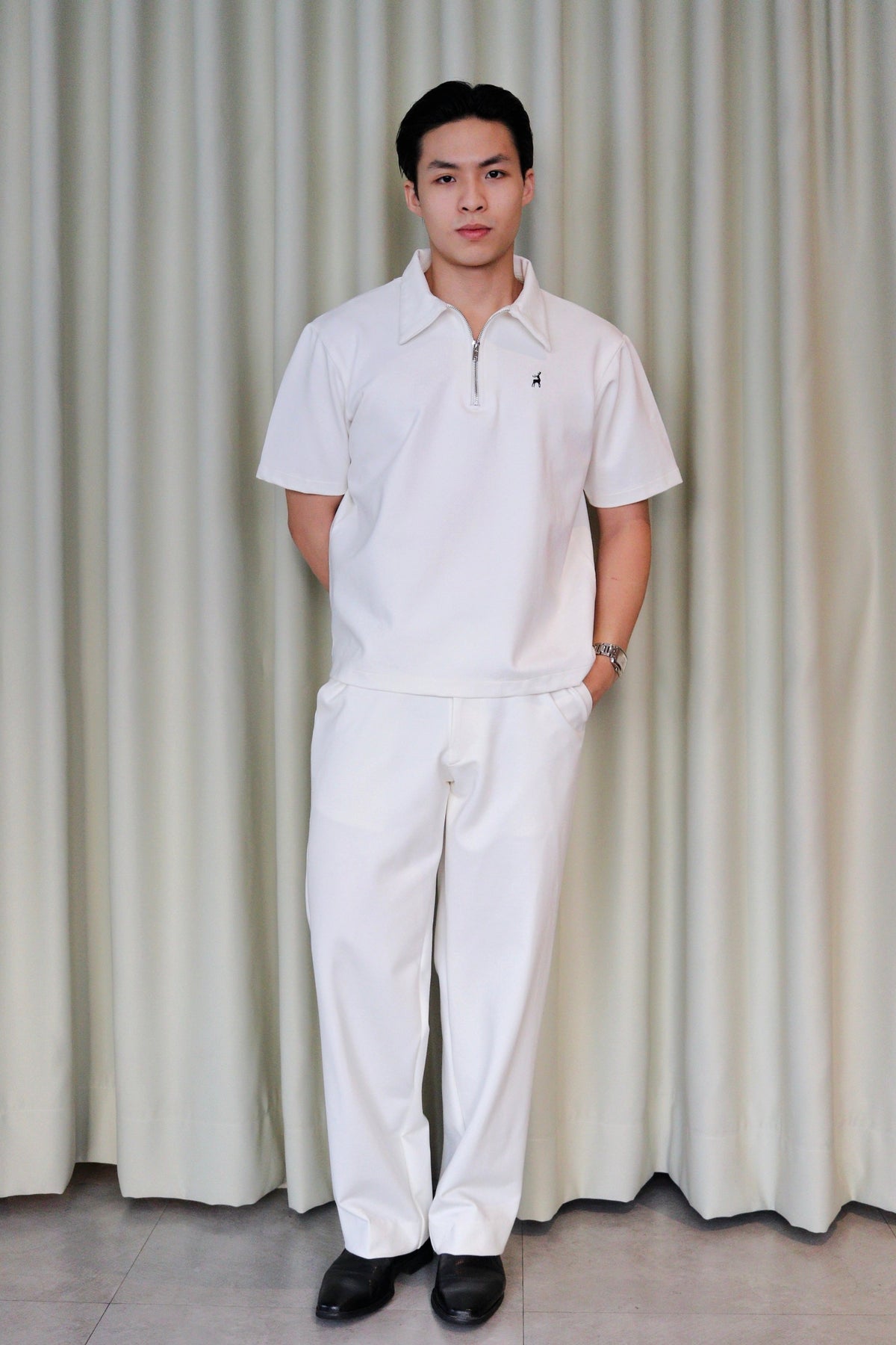 Hervé Premium Cotton Quarter Zip Polo