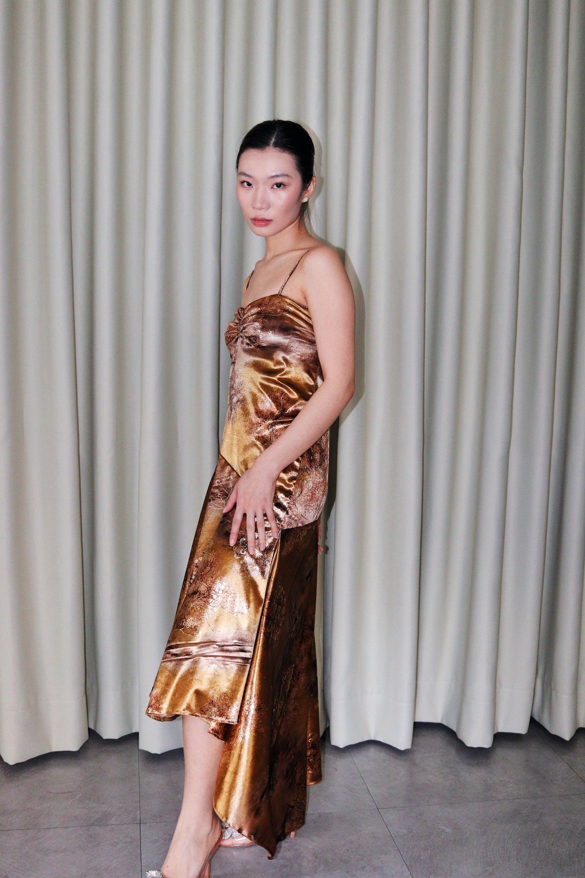 Syphaia Golden Velvet Dress