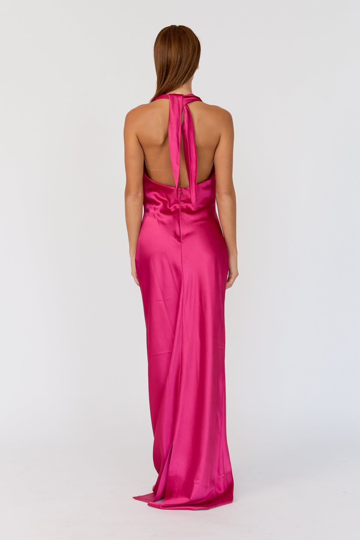 Orielle High Cowl Satin Dress