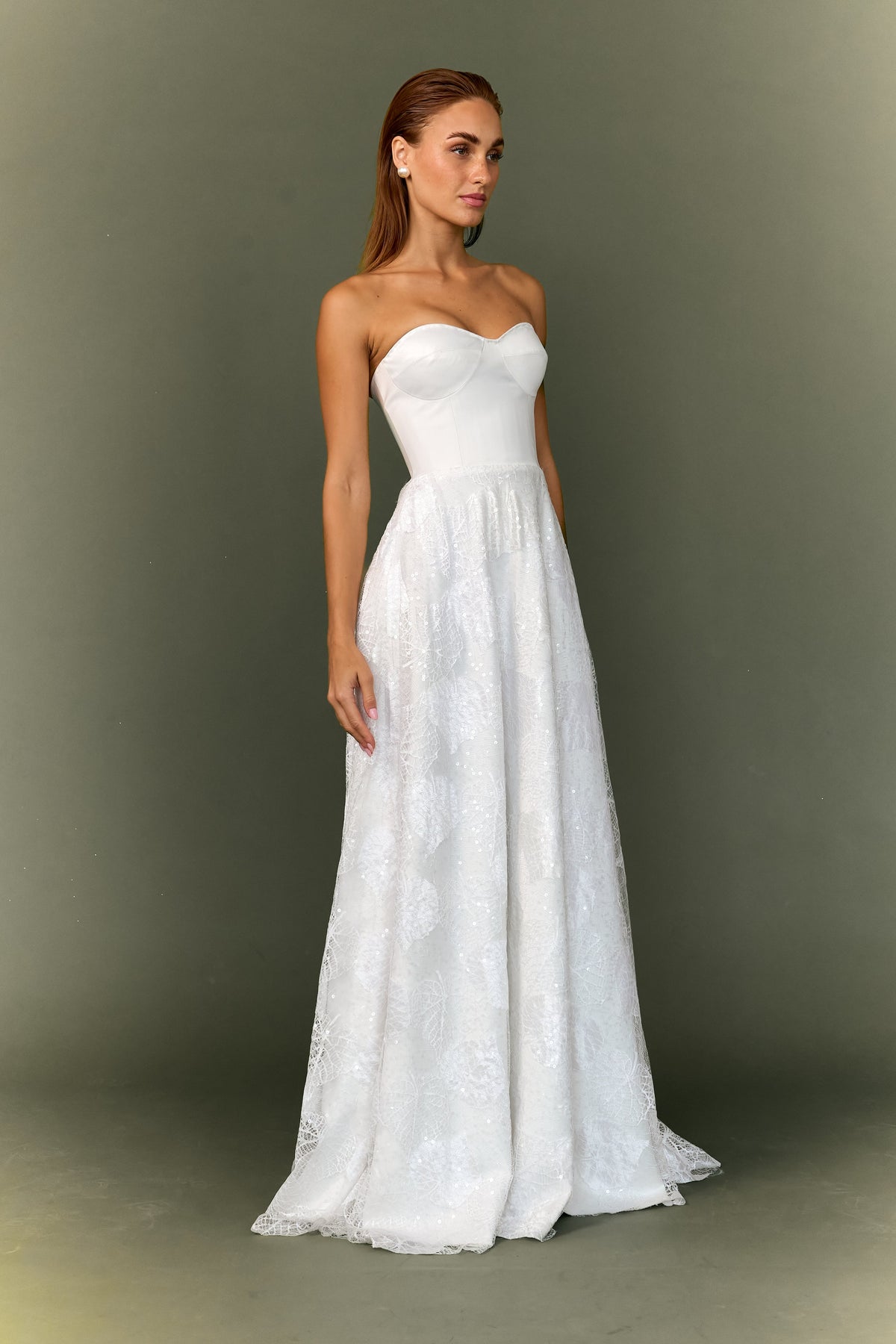 Cathia Base Wedding Gown with Laced Skirt