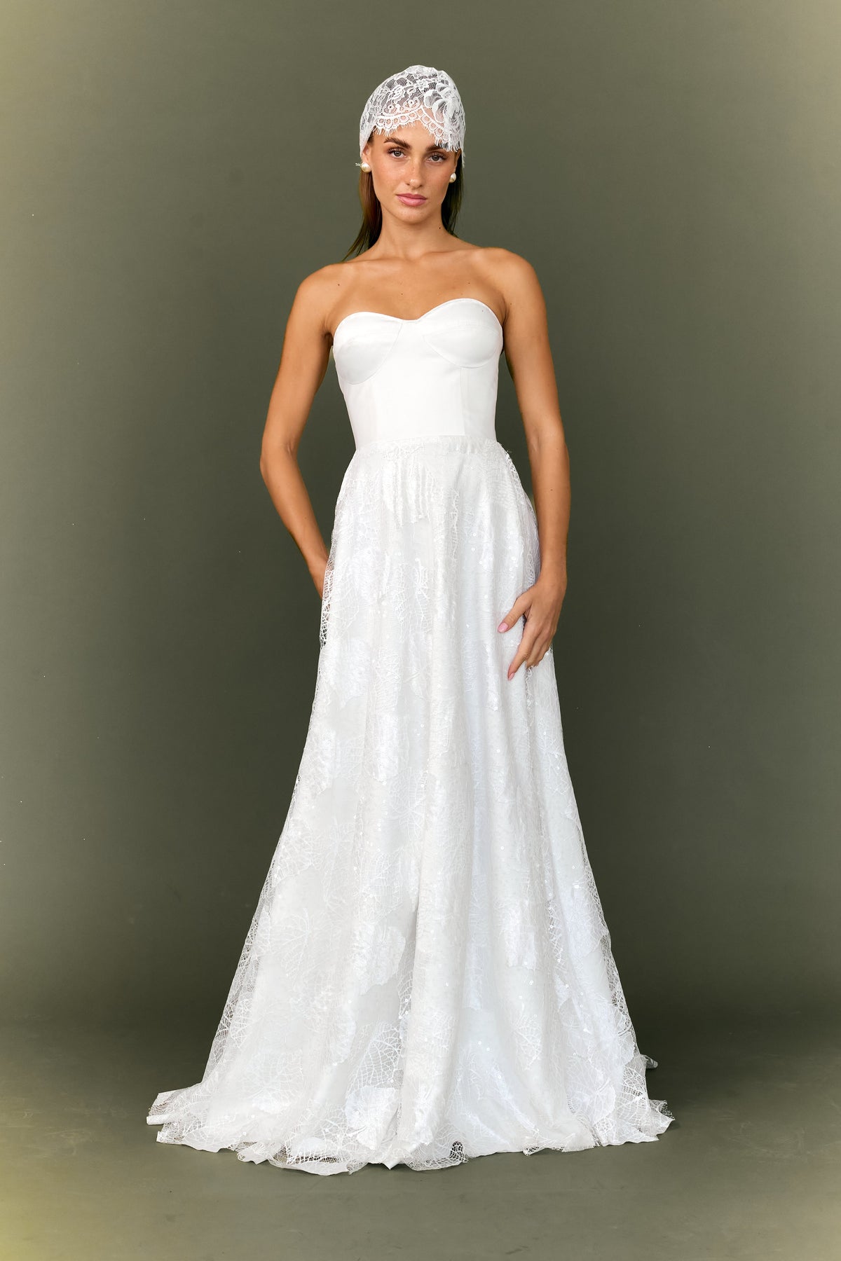 Cathia Base Wedding Gown with Laced Skirt