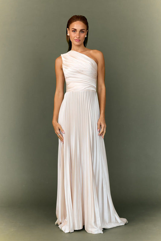 Allyna One-Shoulder Pleated Corset Dress