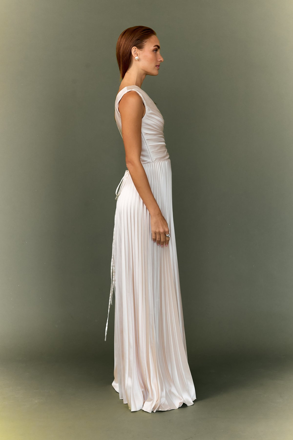 Allyna One-Shoulder Pleated Corset Dress