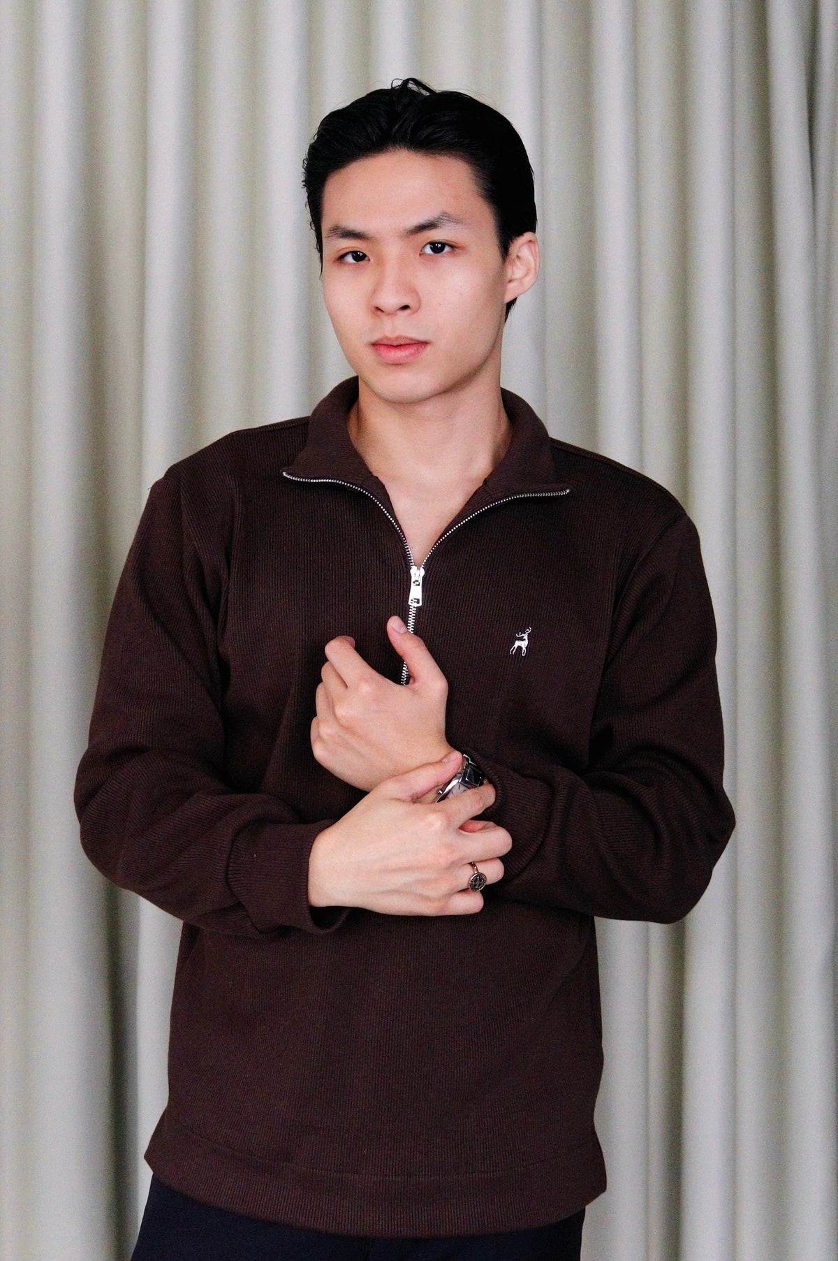 Cotton Knit Quarter Zip