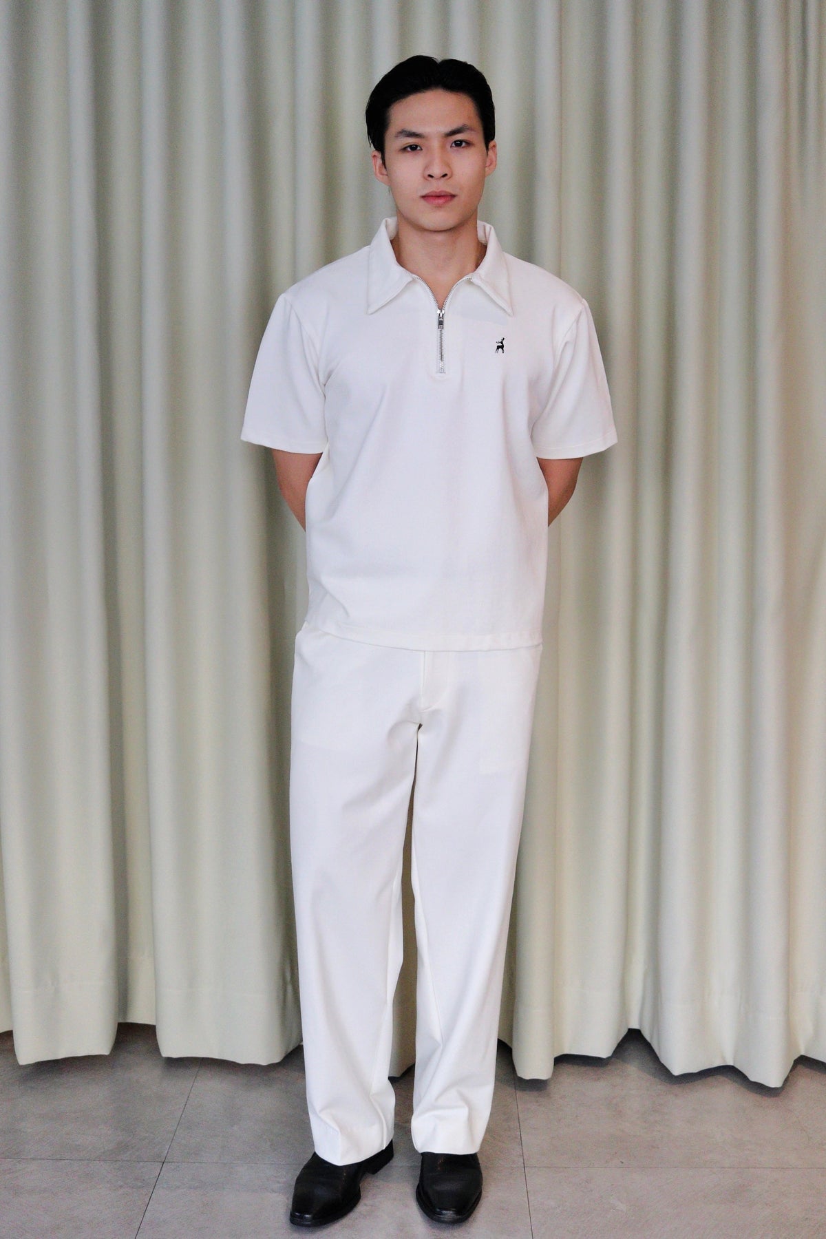 Hervé Premium Cotton Quarter Zip Polo