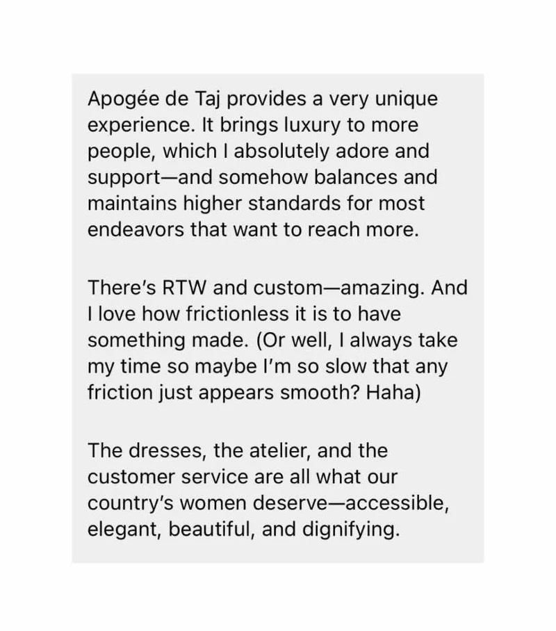 Testimonial screenshot